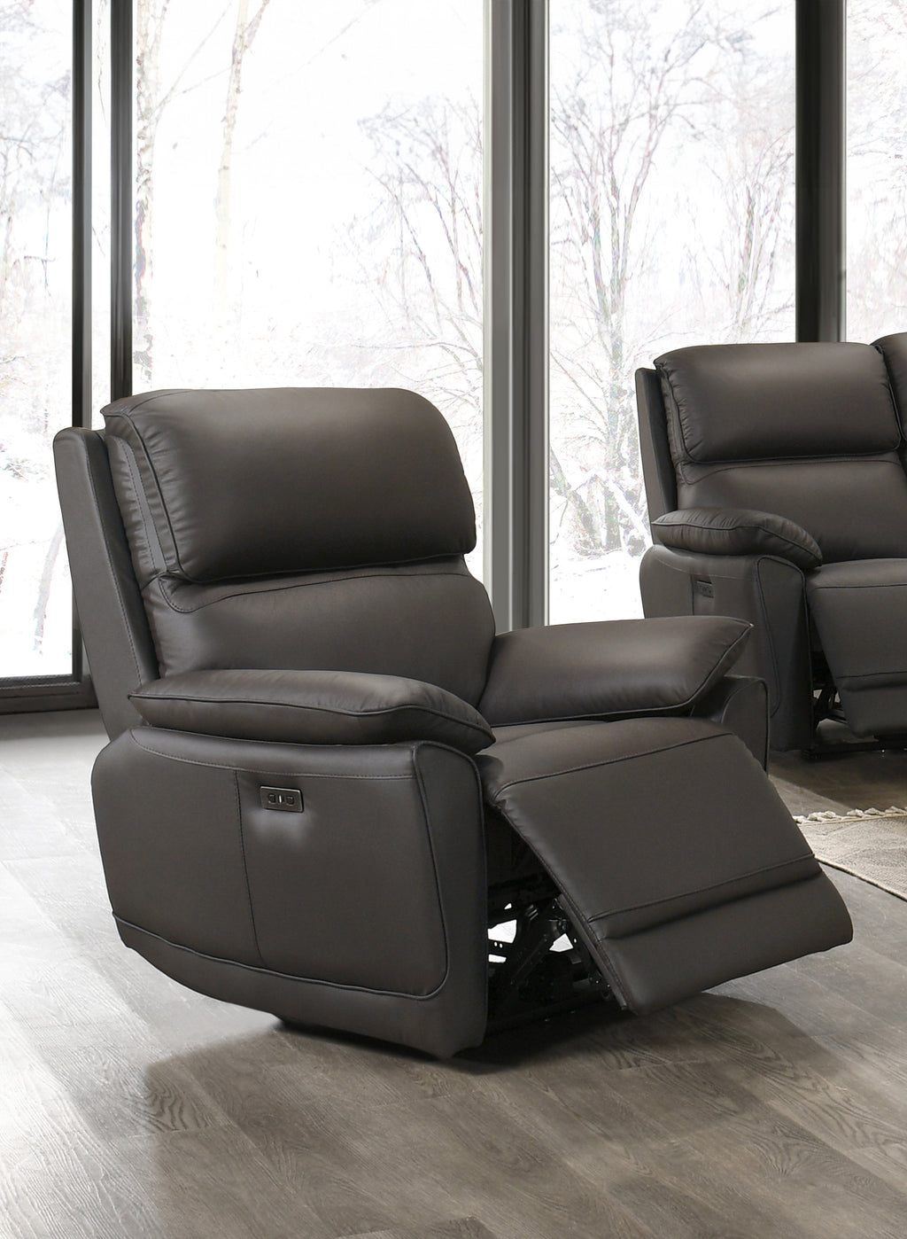 IF-8170 Power Recliner Sofa Set (Brown Leather Match)