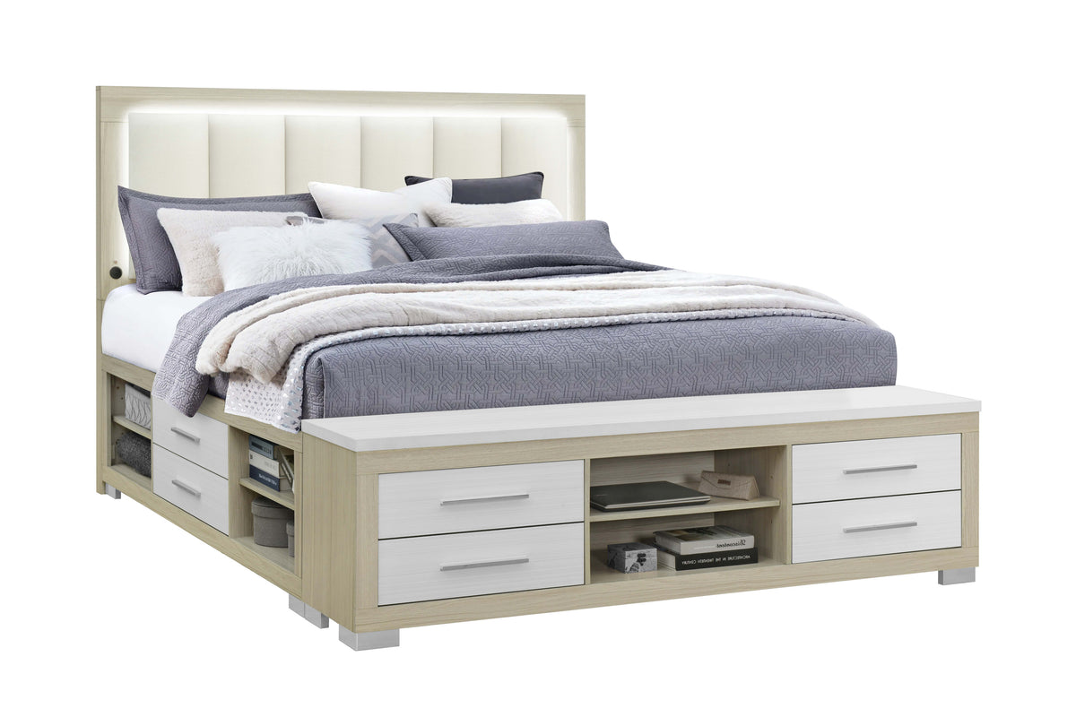 Emma (Natural-White) Platform Bed