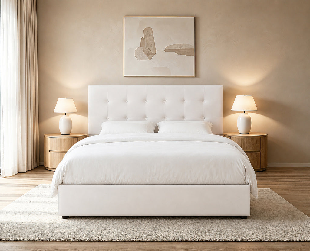 IF 5446 Lift Storage Bed (Cream Fabric)