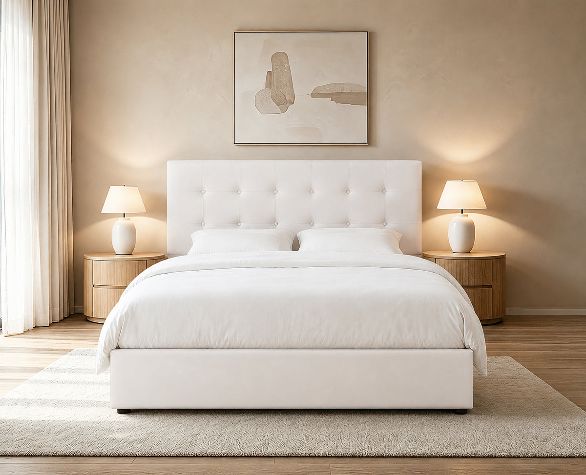 IF 5446 Lift Storage Bed (Cream Fabric)