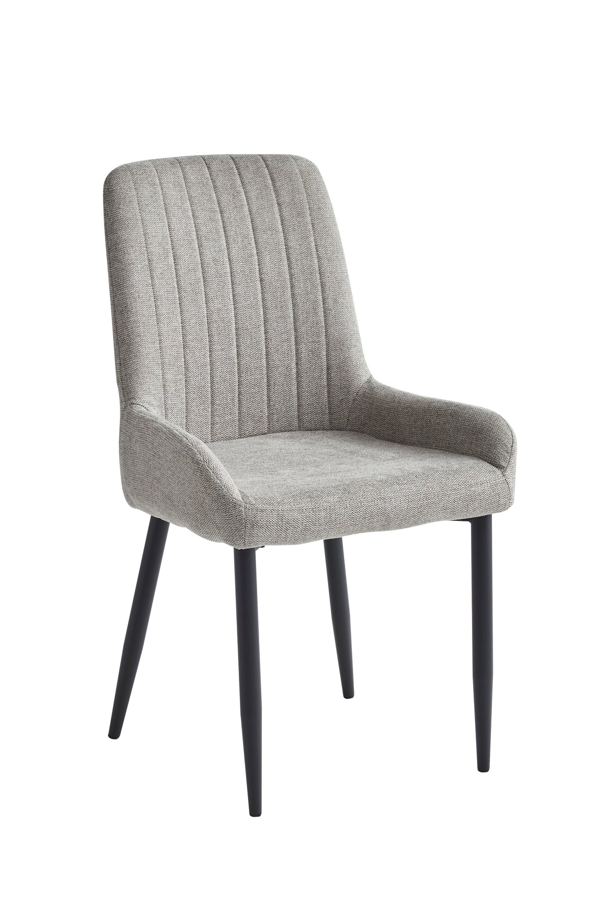 C-1512 Dining Chair (Greyish/Beige Fabric) (Set of 2)
