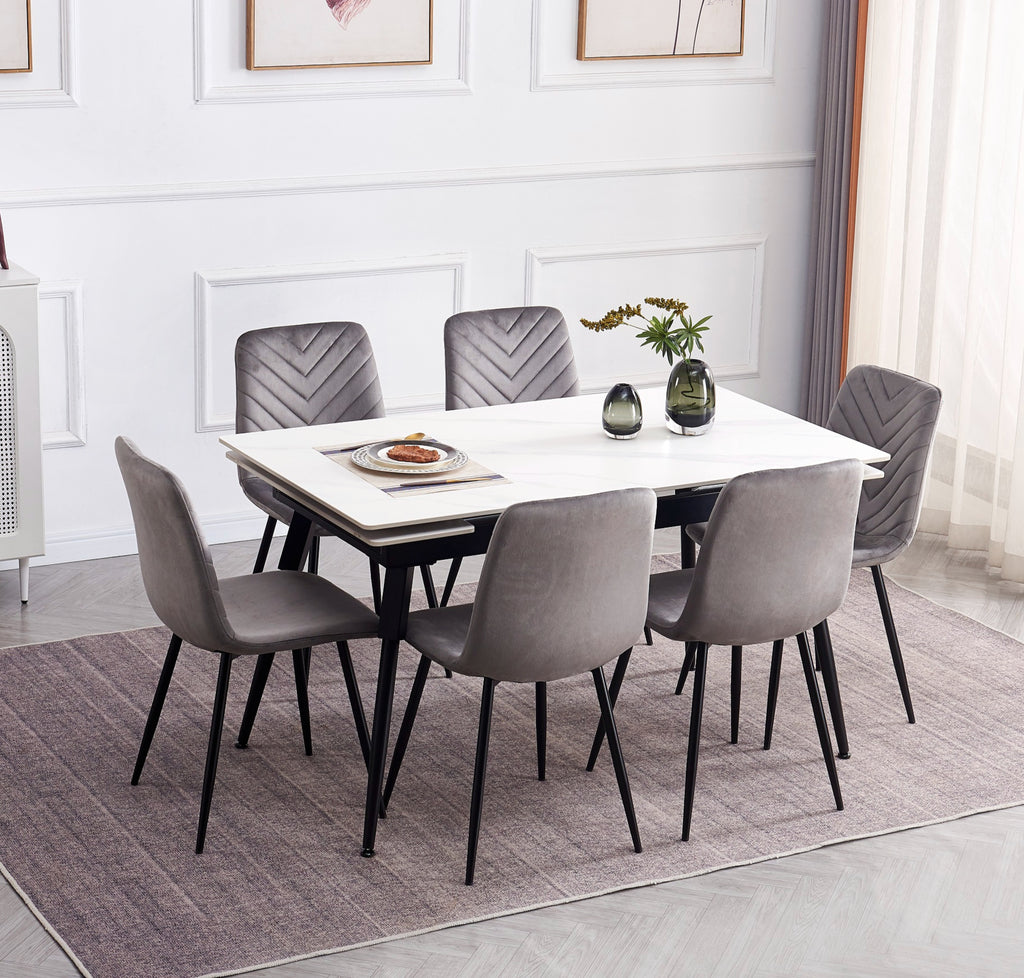 T-1818 Dining Table (White Sintered Stone Marble)