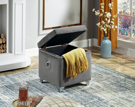 IF-6295 Ottoman (Grey Velvet)