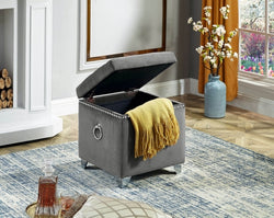 IF-6295 Ottoman (Grey Velvet)
