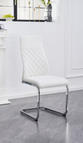 C-1575 Dining Chair (White PU, Diamond) (Set of 2)