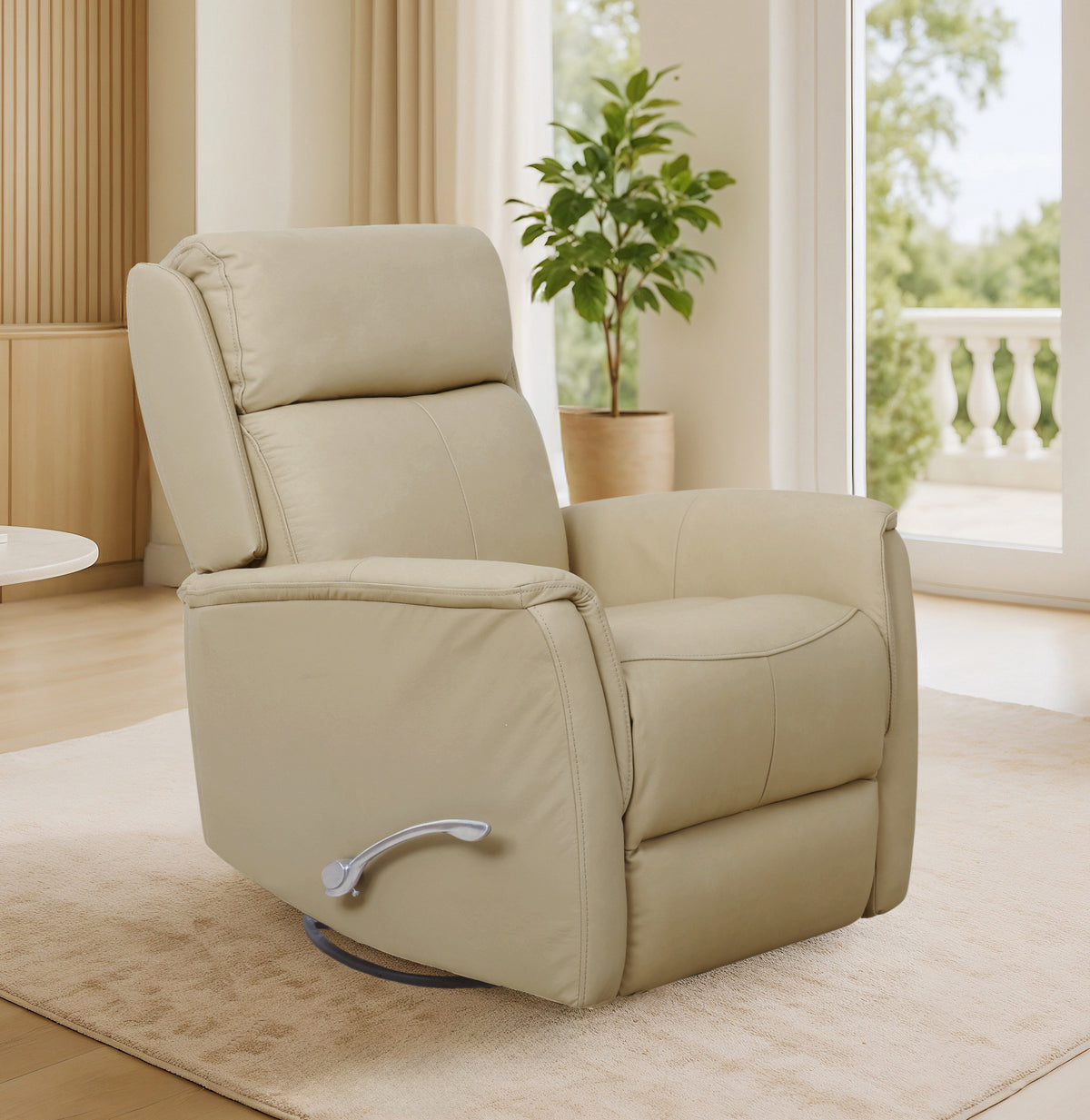 IF-6384 Recliner (Ivory Leather Match)