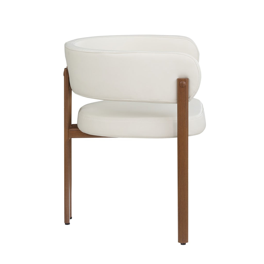 Caliste Dining Chair (Cream/Walnut) (Set of 2)