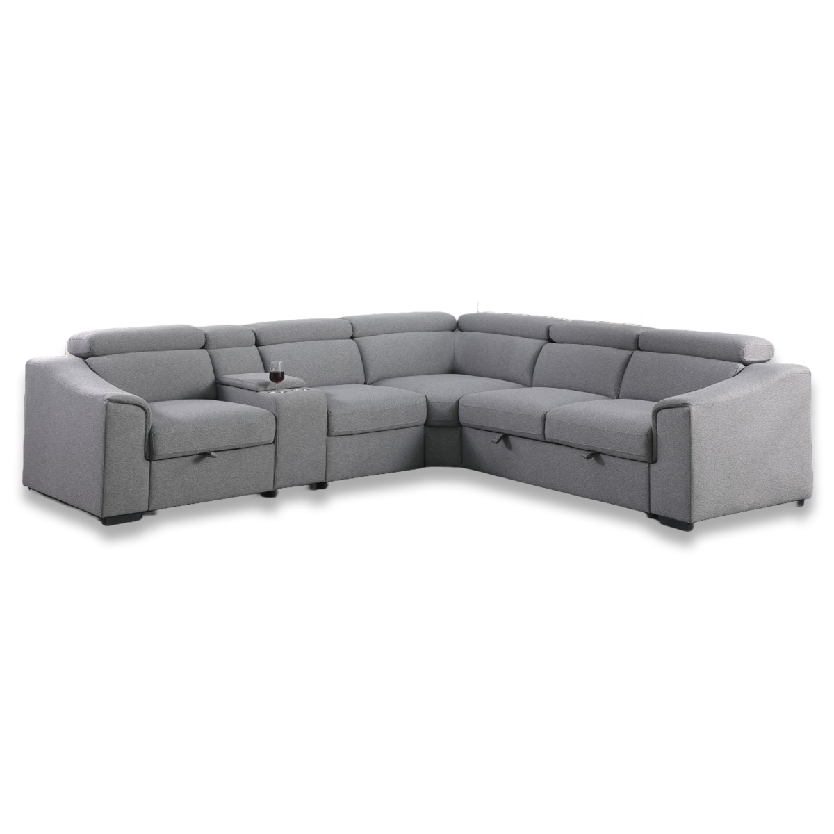 Emmett RHF Sectional Sofa Bed (Grey)