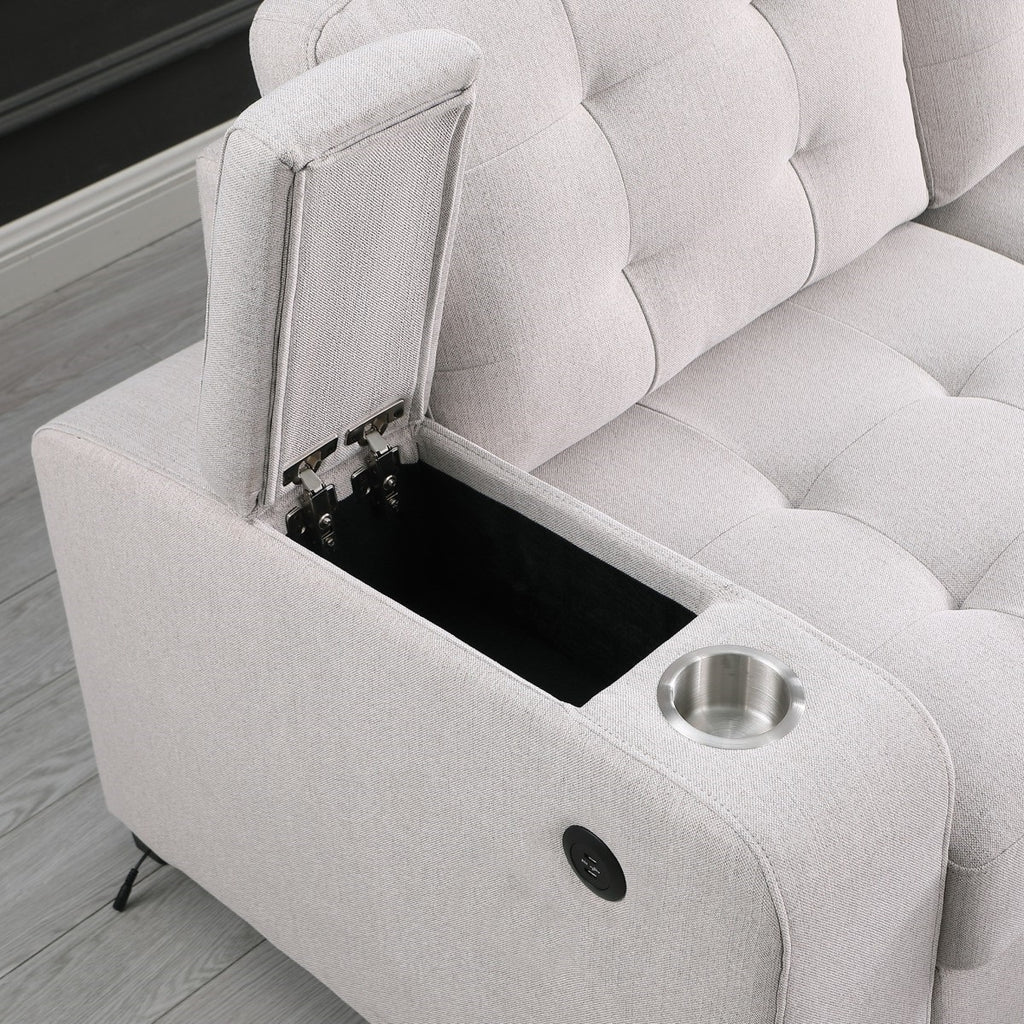 Lennox RHF Sectional Sleeper (Beige)