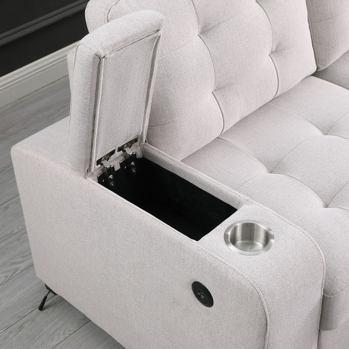 Lennox RHF Sectional Sleeper (Beige)