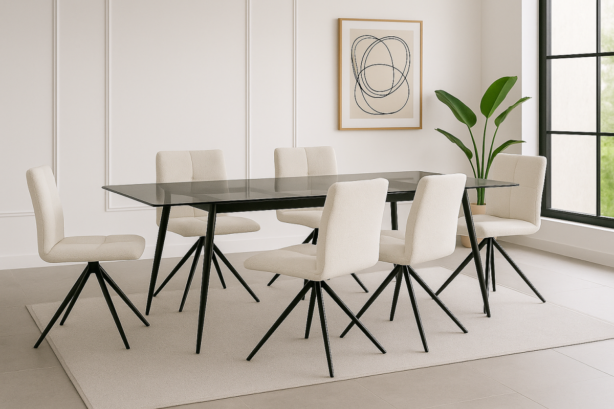 7-Piece Dining Set (Black/White)