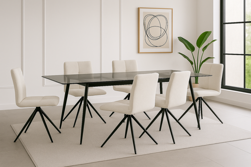 7-Piece Dining Set (Black/White)