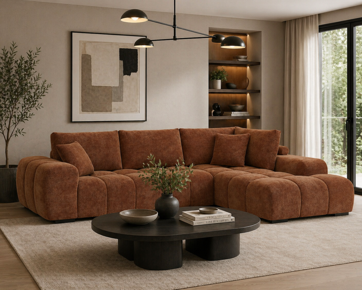 Zara RHF Sectional (Rust)