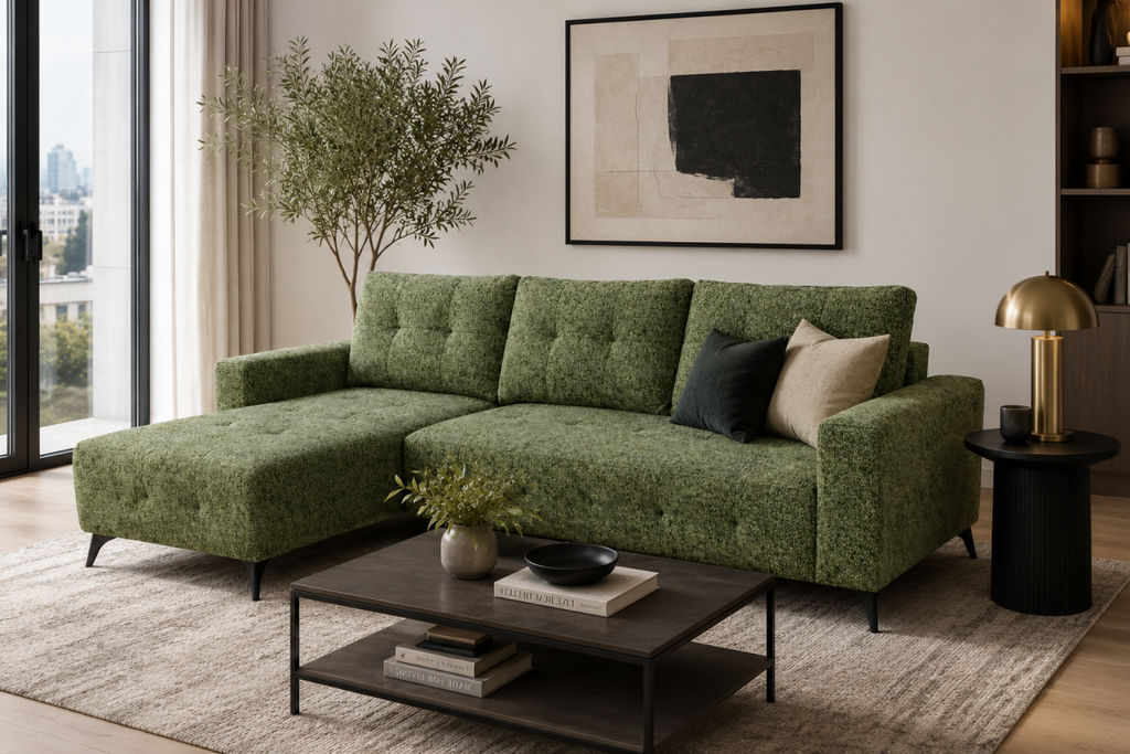 LHF Sectional Sleeper (Green)