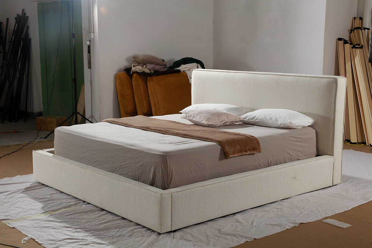 Queen Storage Bed (Beige)
