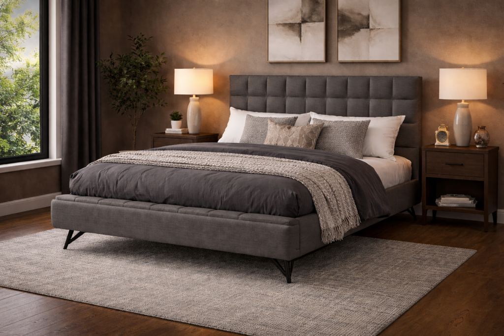 King Platform Bed (Grey)