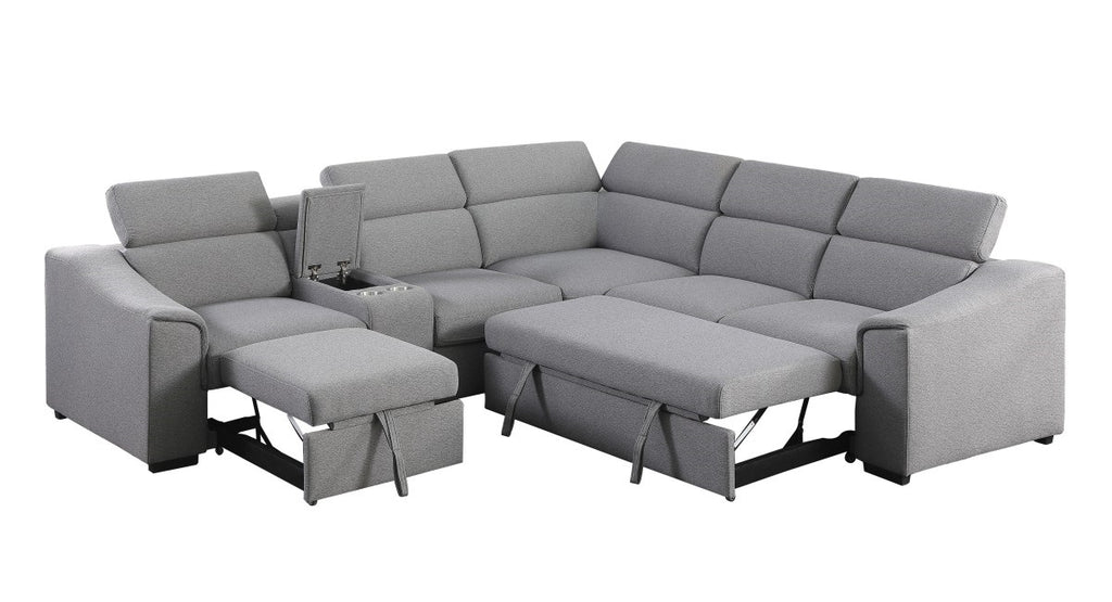 Emmett RHF Sectional Sofa Bed (Grey)