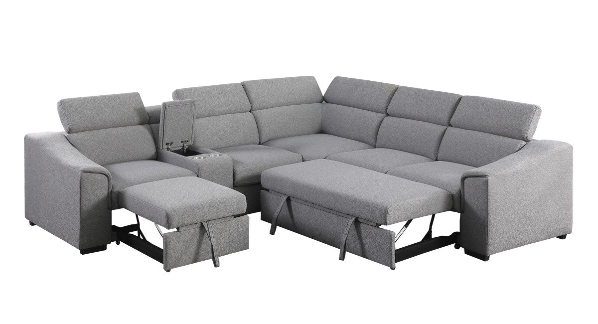 Emmett RHF Sectional Sofa Bed (Grey)