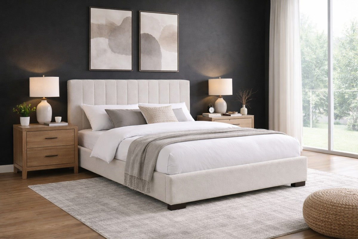 Queen Bed Frame (Beige) - 828941