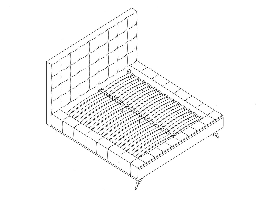 King Platform Bed (Beige)