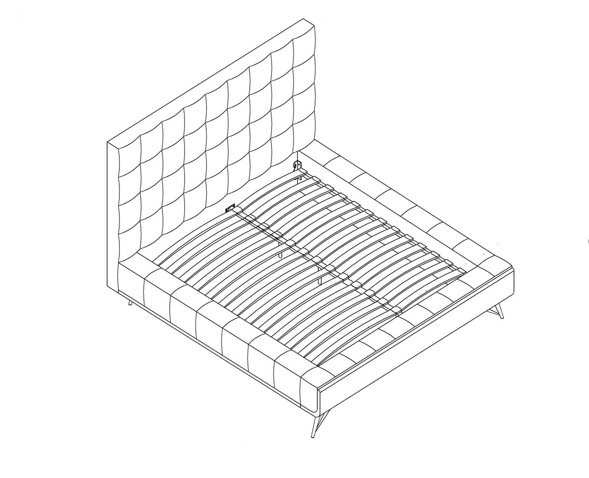 King Platform Bed (Beige)
