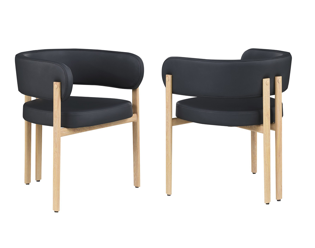 Belisse Dining Chair (Black/Oak) (Set of 2)