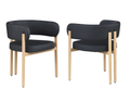 Belisse Dining Chair (Black/Oak) (Set of 2)