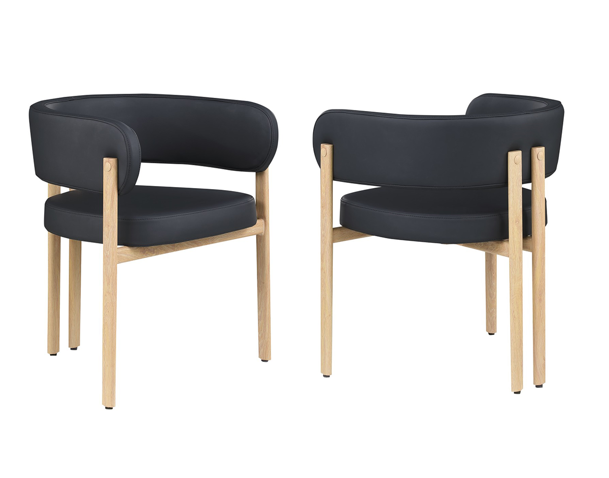 Belisse Dining Chair (Black/Oak) (Set of 2)