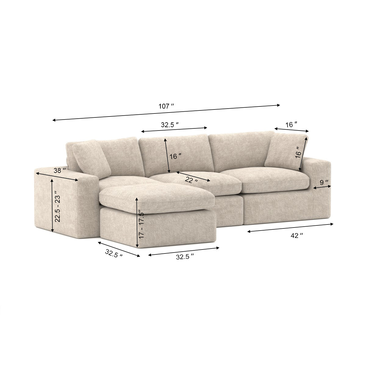 Sectional (Beige)