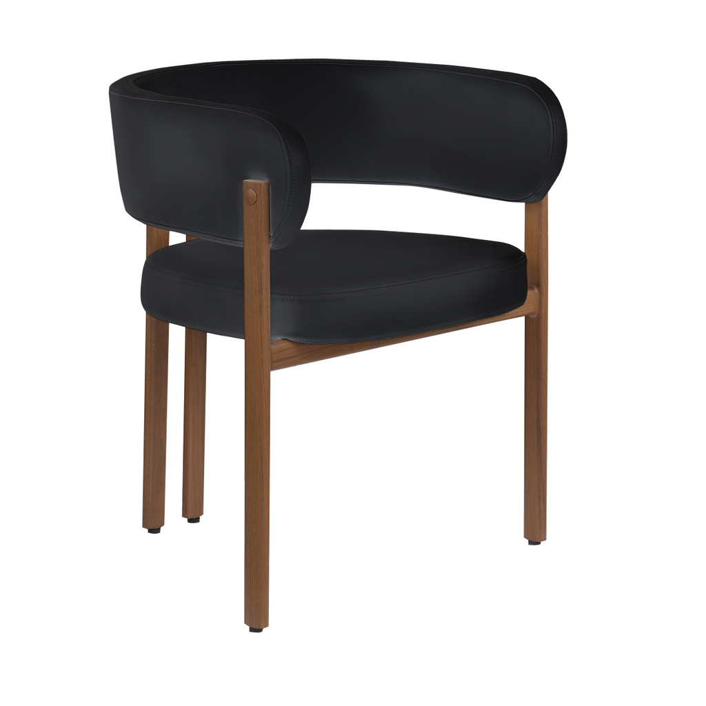 Caliste Dining Chair (Black/Walnut) (Set of 2)