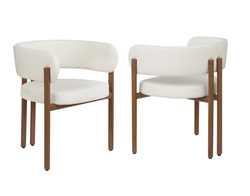 Caliste Dining Chair (Cream/Walnut) (Set of 2)