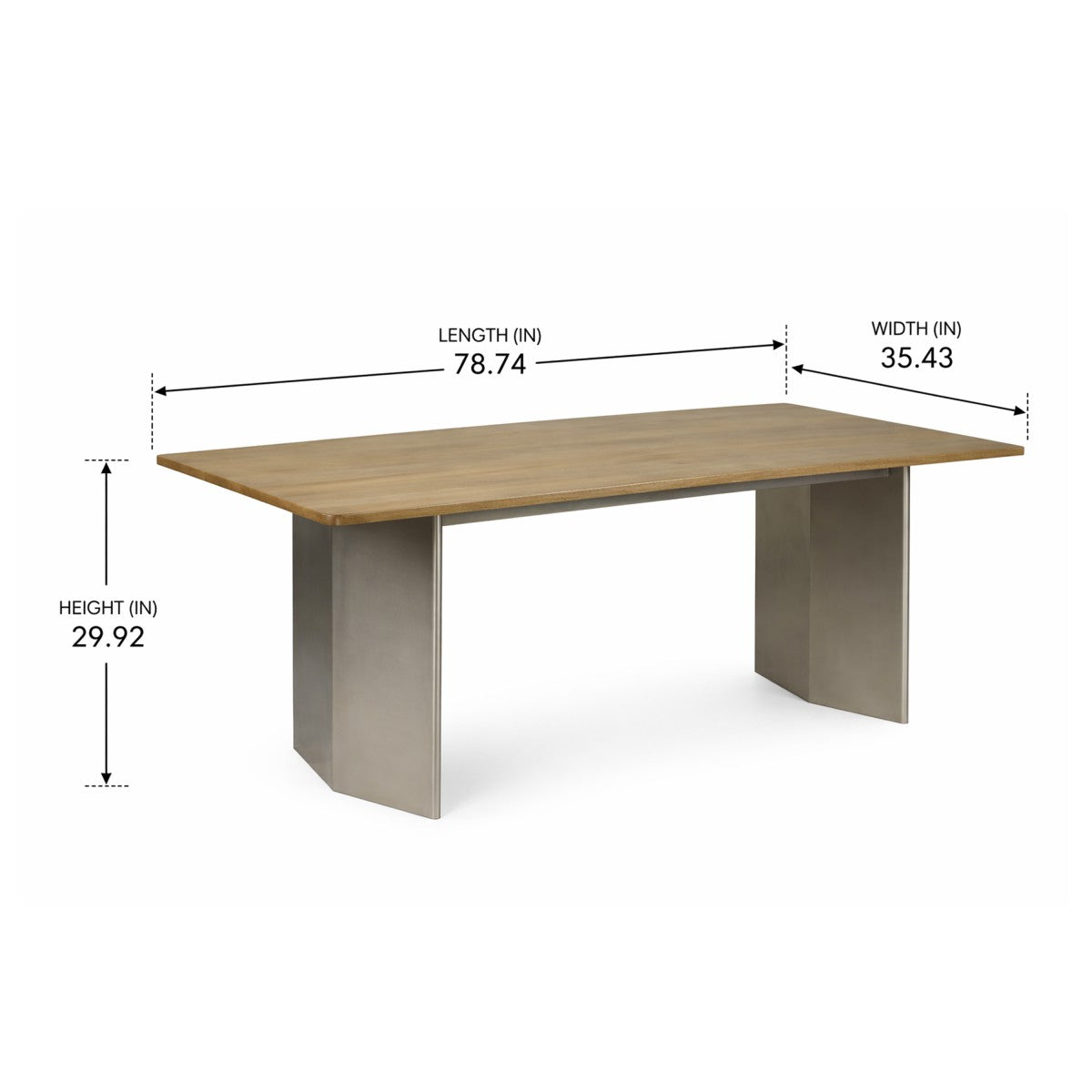 Dining Table (Oak/Matte Chrome)