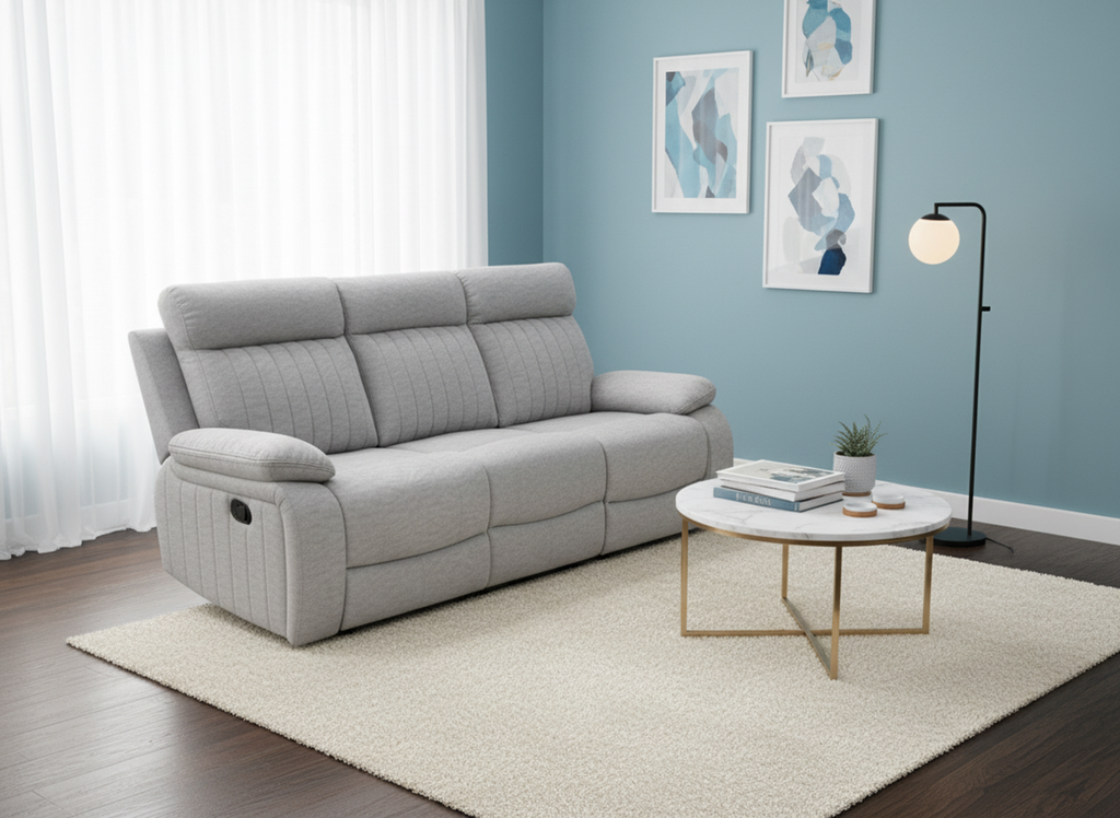 Elyse Recliner Sofa (Stone)