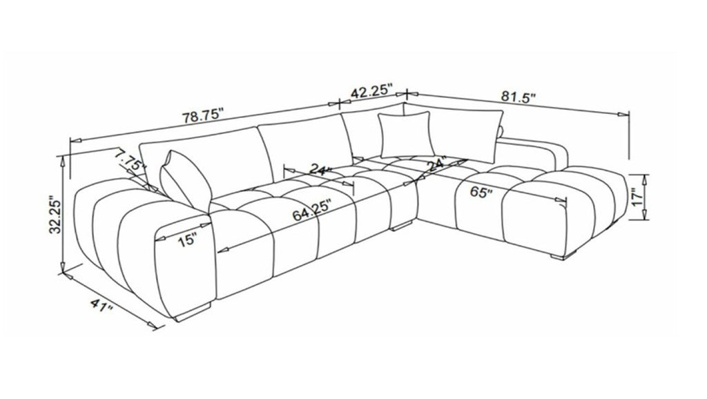 Zara RHF Sectional (Beige)