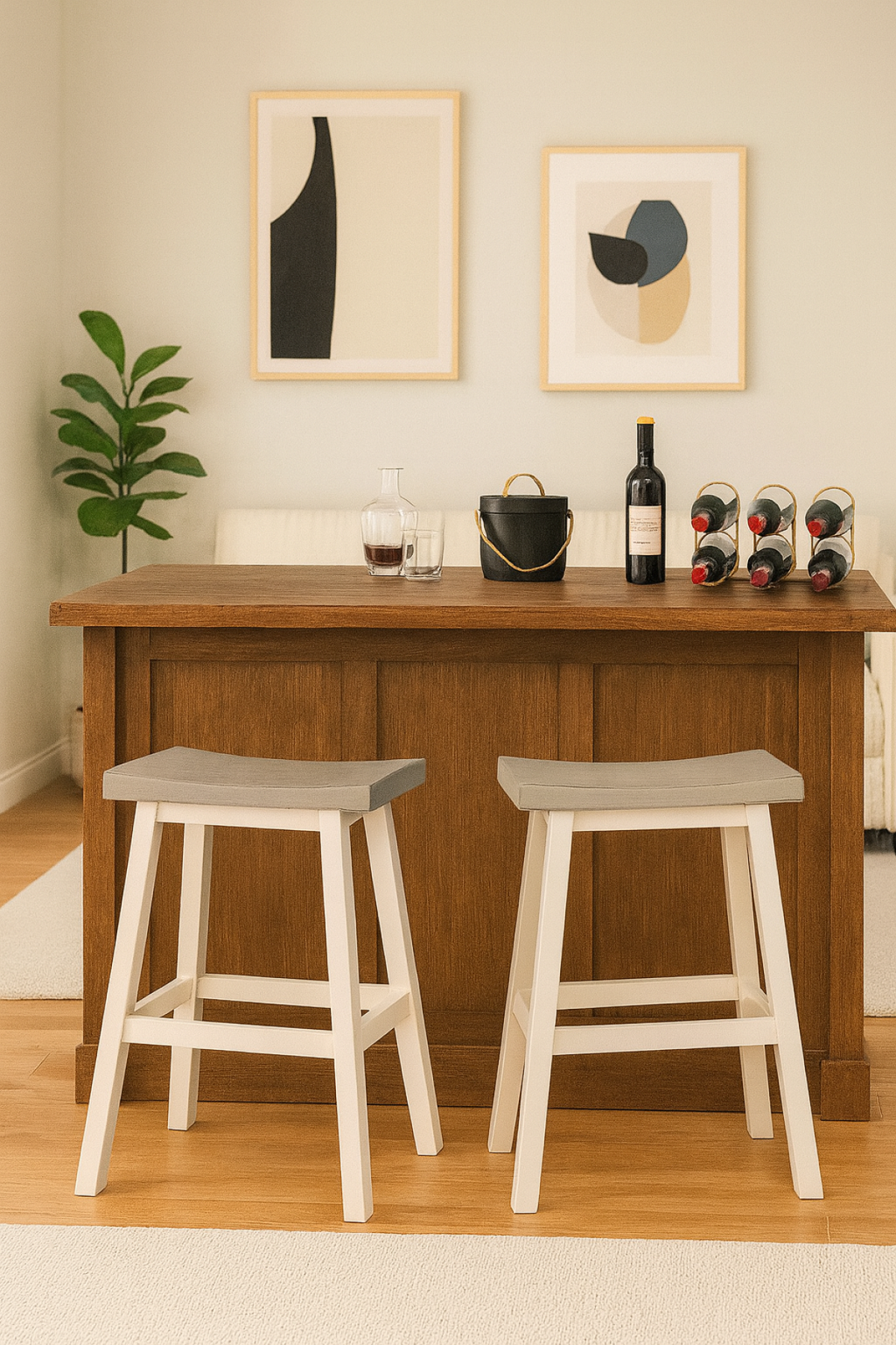Counter Stool (Grey/White) (Set of 2) - 11225-24-OW