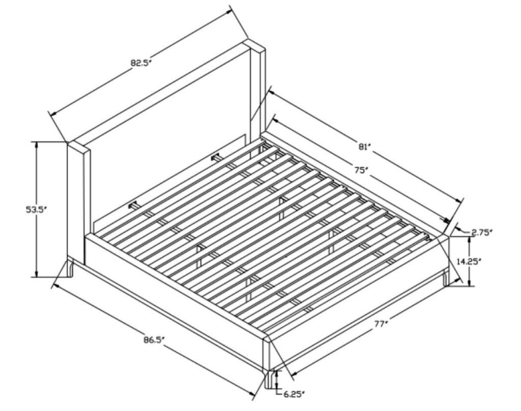 King Bed Frame (Beige)
