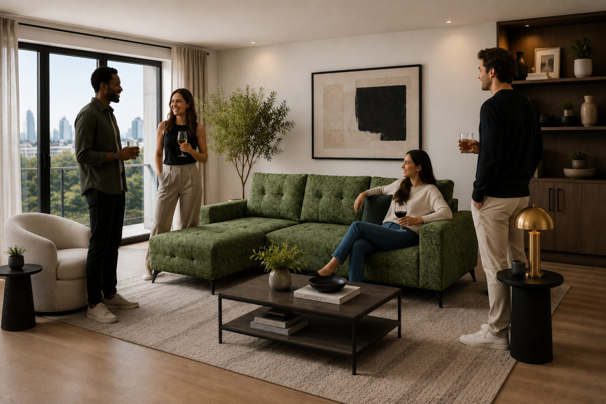 LHF Sectional Sleeper (Green)