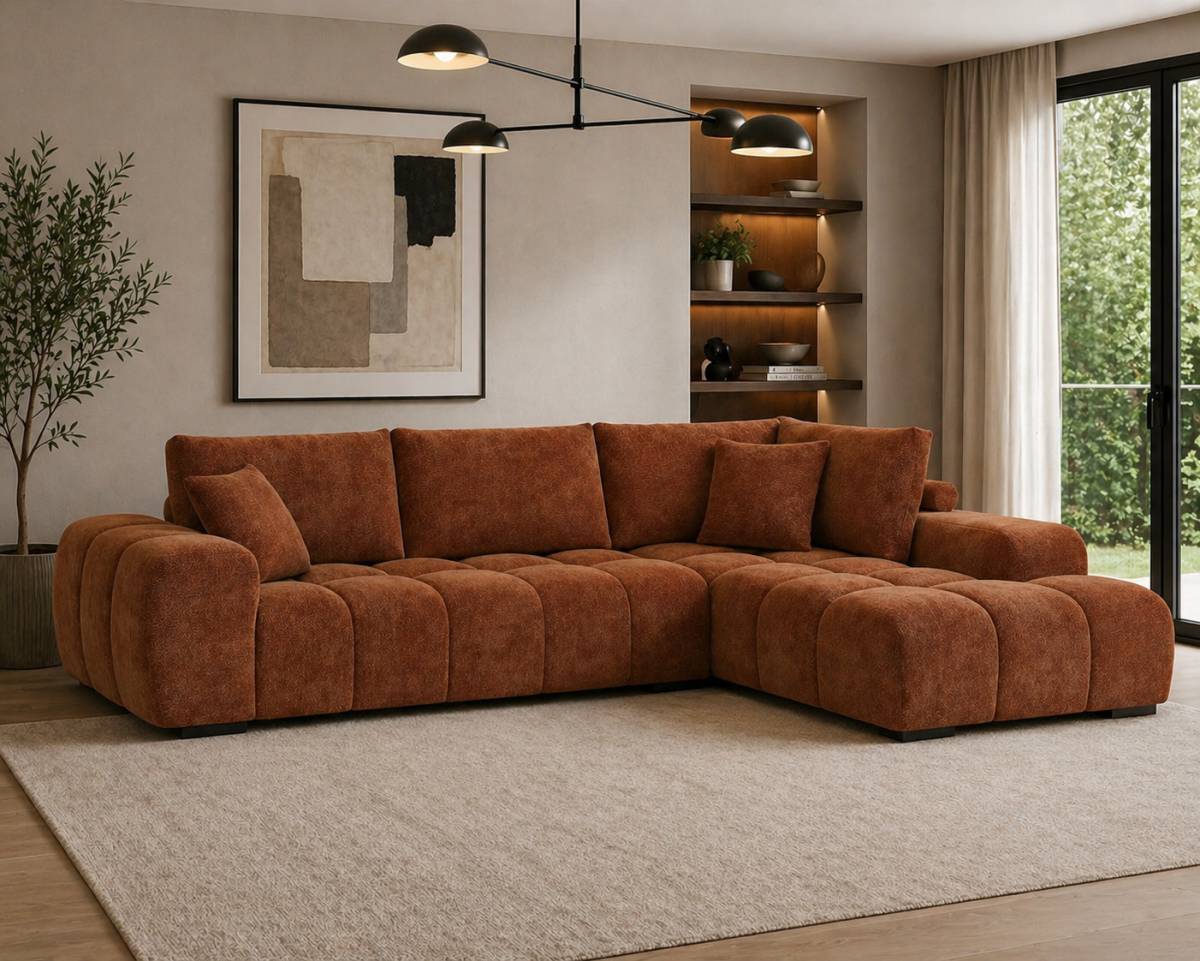 Zara RHF Sectional (Rust)