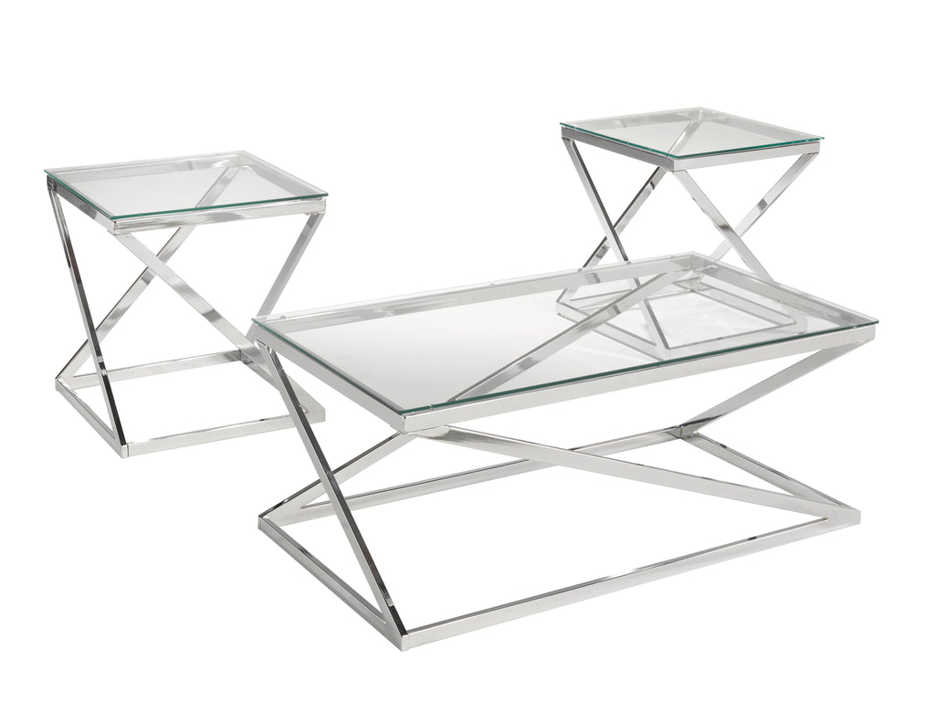3-Peice Coffee Table Set (Silver)