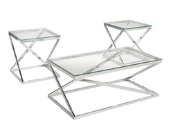3-Peice Coffee Table Set (Silver)