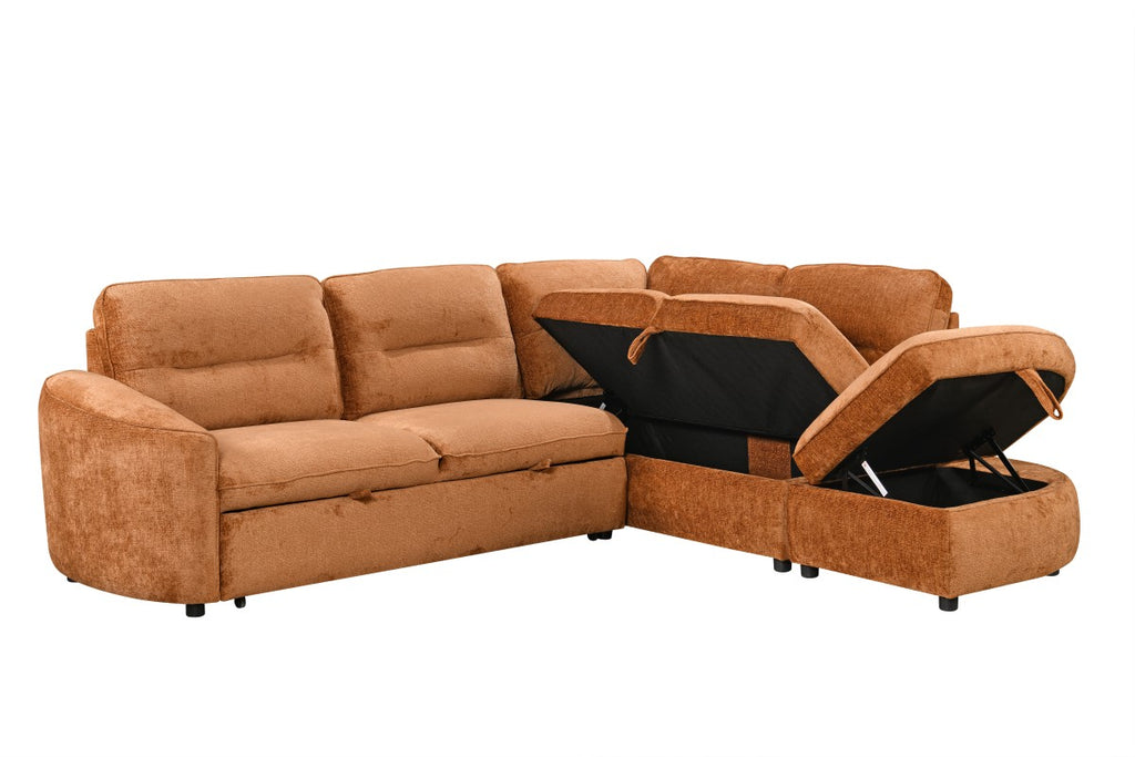RHF Sectional Sleeper (Burnt Orange)
