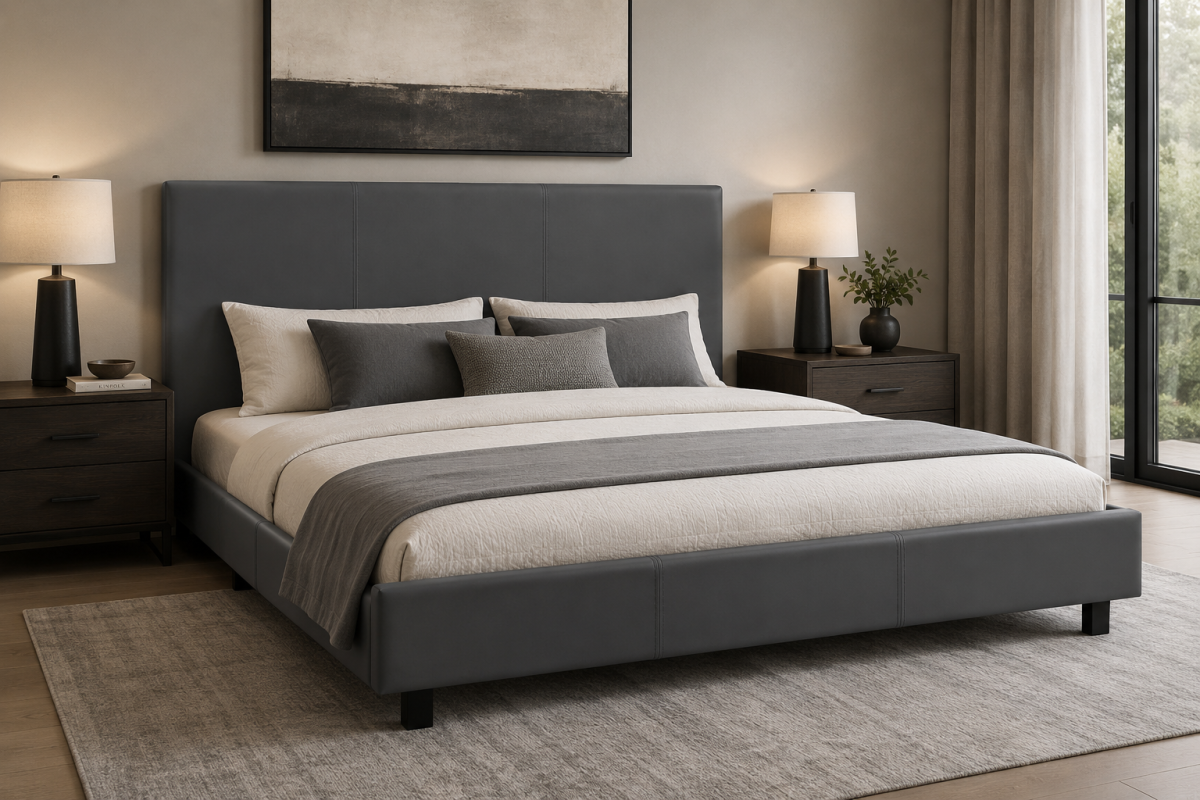 Queen Platform Bed (Grey) - 3032