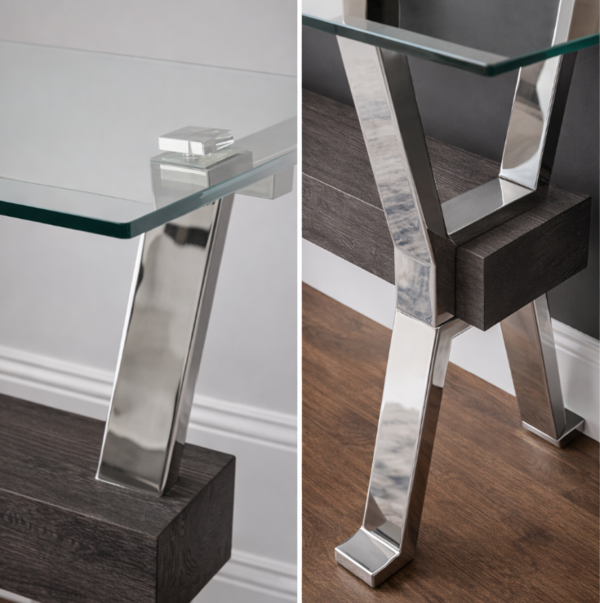 Sofa Table (Grey/Silver)
