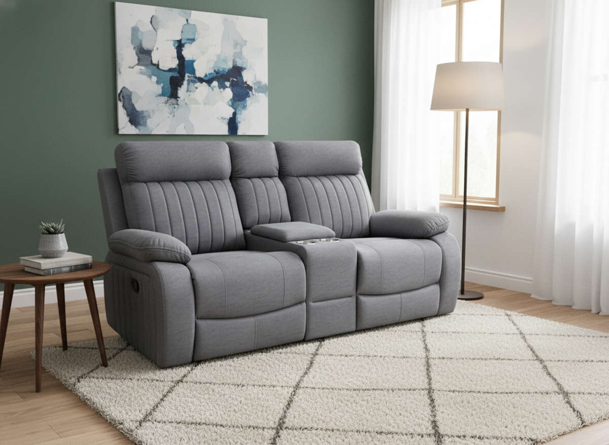 Elyse Recliner Love Seat (Grey)
