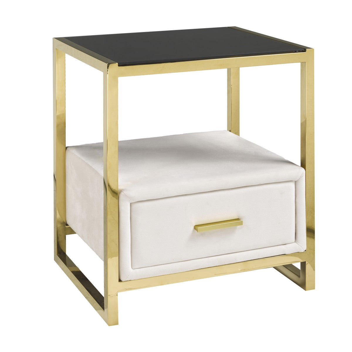 Piper Night Stand (Cream/Gold)