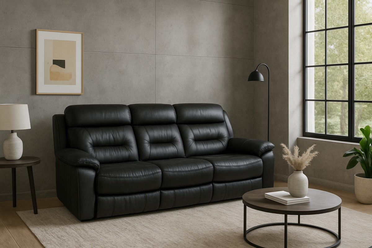 Nelson Recliner Sofa (Black)