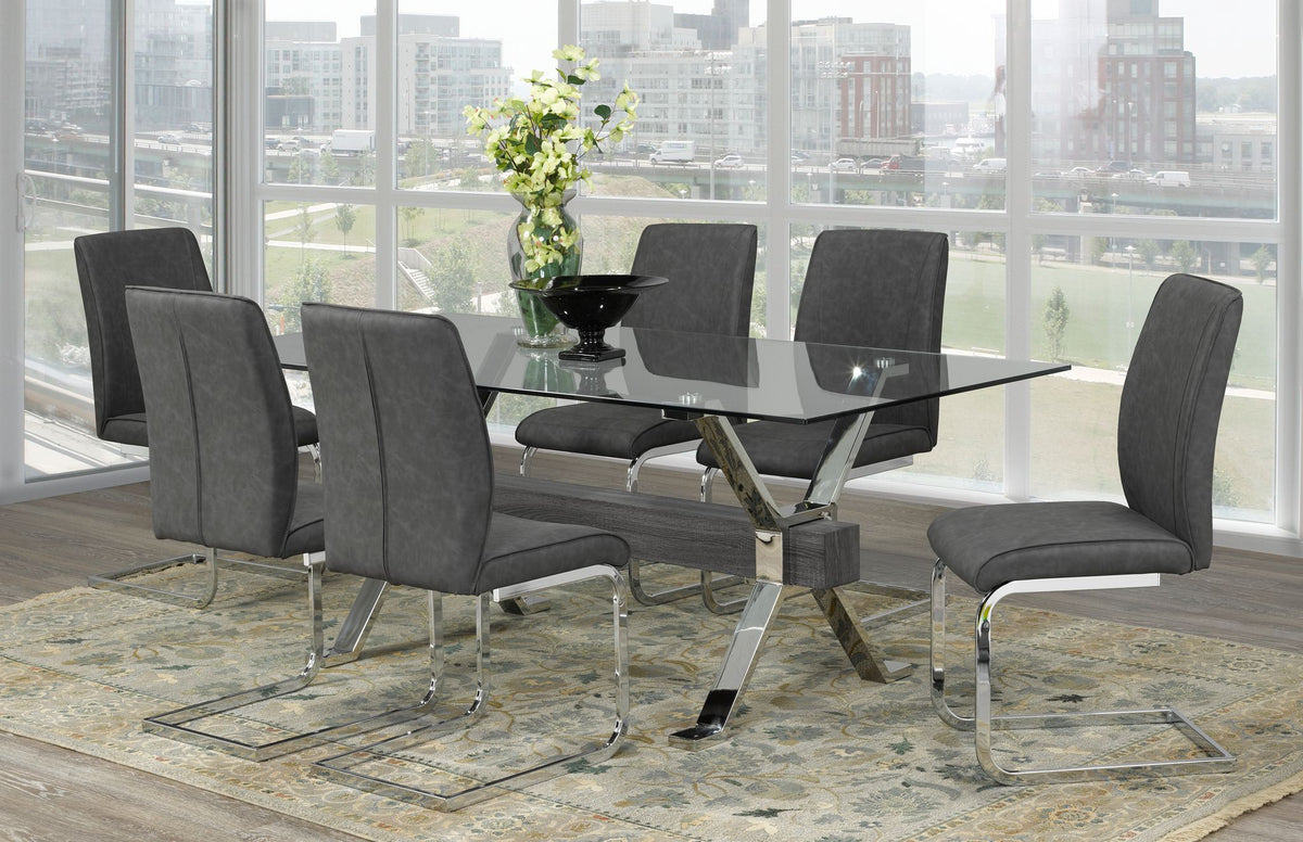 Ezra 7-Piece Dining Set (Grey)