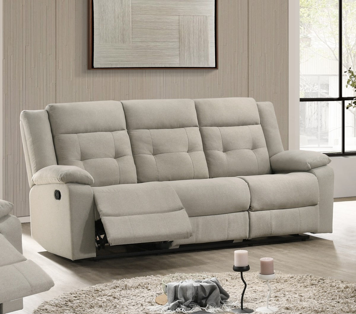Tennessee Recliner Sofa (Beige)