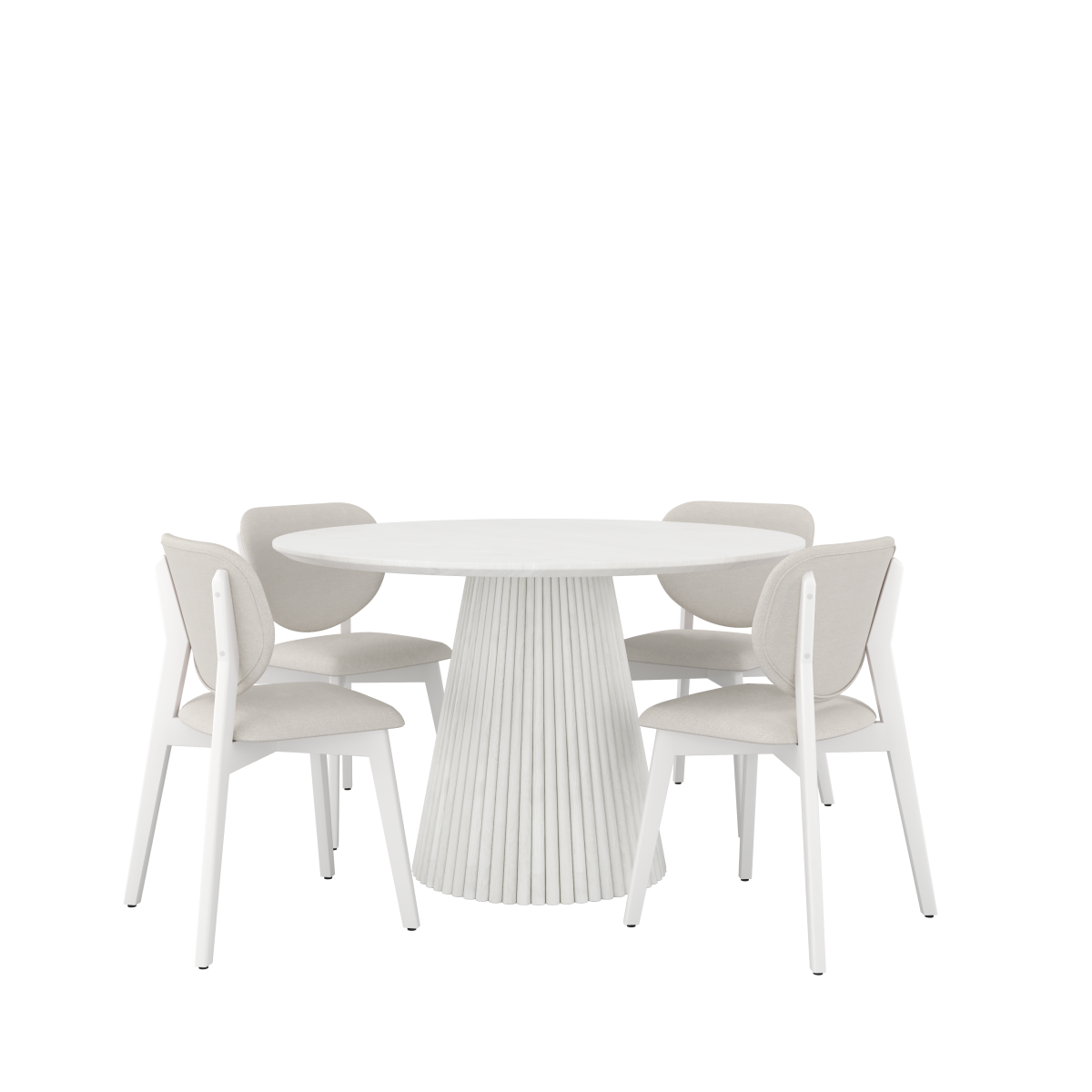 5-Piece Dinng Set (White Wash)