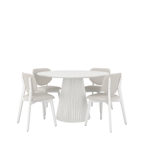5-Piece Dinng Set (White Wash)